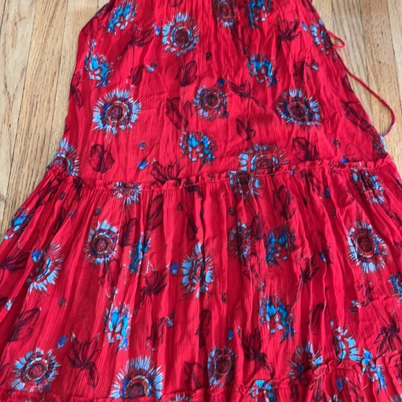 Free people garden party maxi dress red combo sz S - Picture 8 of 10